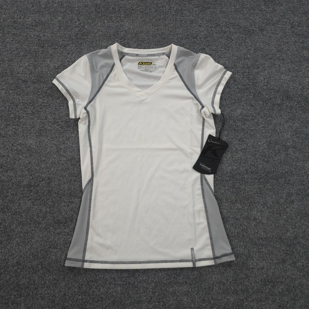 Klim Shirt Womens XS White Advantage Tech T V Neck Performance Riding Hiking NEW